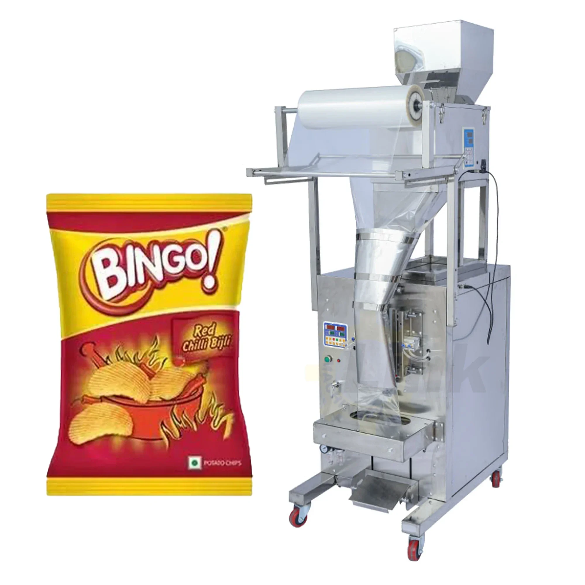 

Potato chips banana plantain weighing sachet packaging machine nitrogen filling packing machine