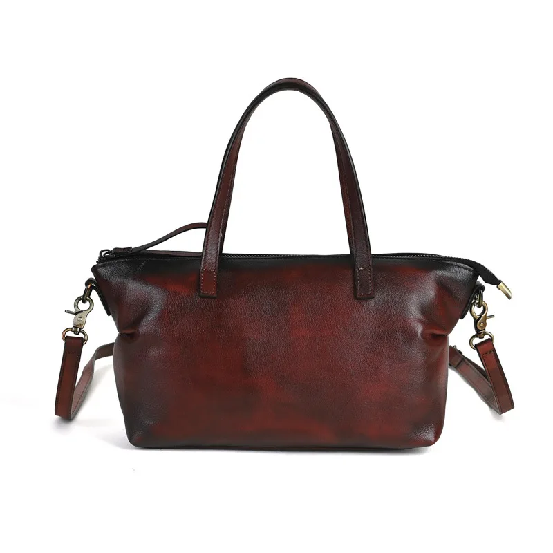 

New women's fashion handbag first layer cowhide retro shoulder street trend simple messenger bag versatile casual business large