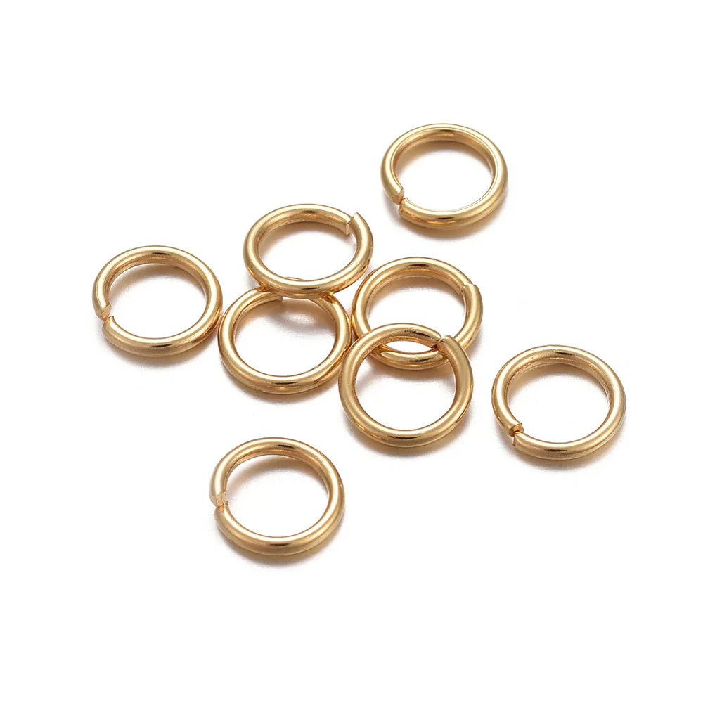 

20pcs 10x1.5mm 7mm 304 Stainless Steel Open Jump Rings Real Gold Plated 15 Gauge for Making DIY Jewelry Bracelet Necklace