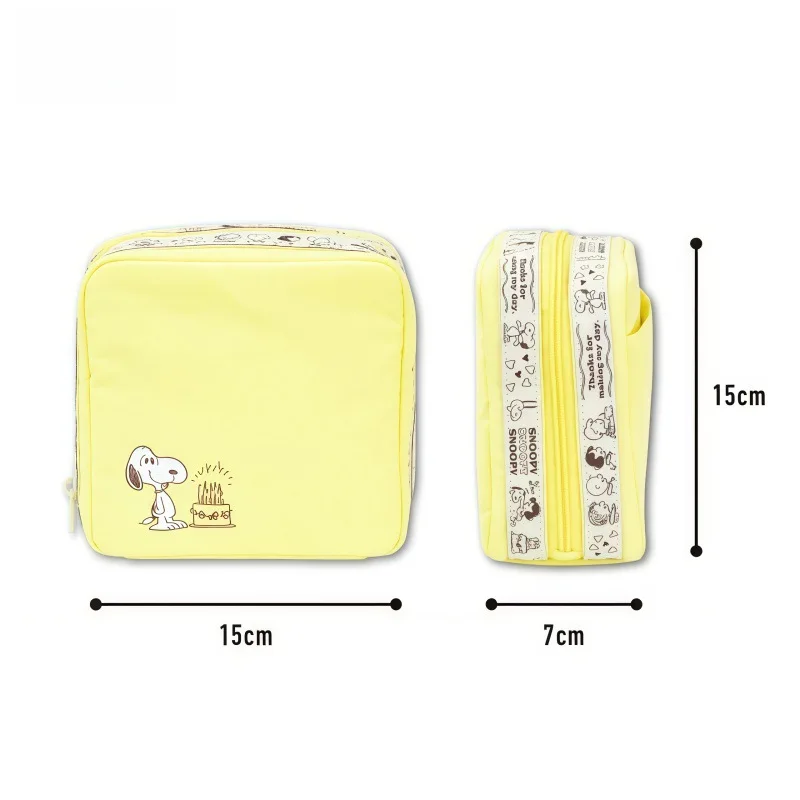Anime Snoopys Series Square Cosmetic Bag Cartoon Creativity Printing Portable Multi-compartment Storage Bag Coin Purse Gift - view 6