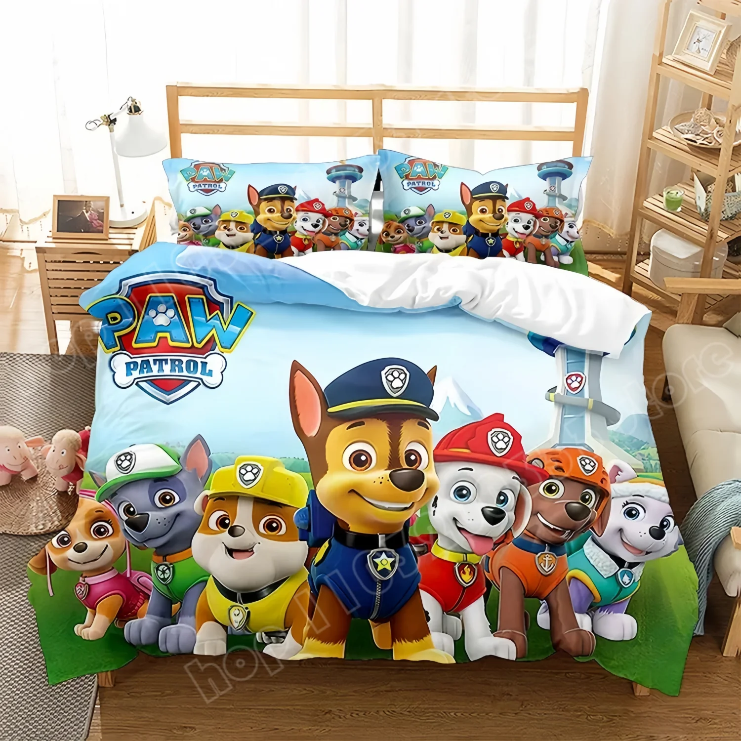 Leuke PAW Patrol Beddengoed Set Dekbedovertrekken Kussenslopen voor Volwassen Kiods Slaapkamers Enkel Dubbel Maten Anime Gedrukt Woondecoratie