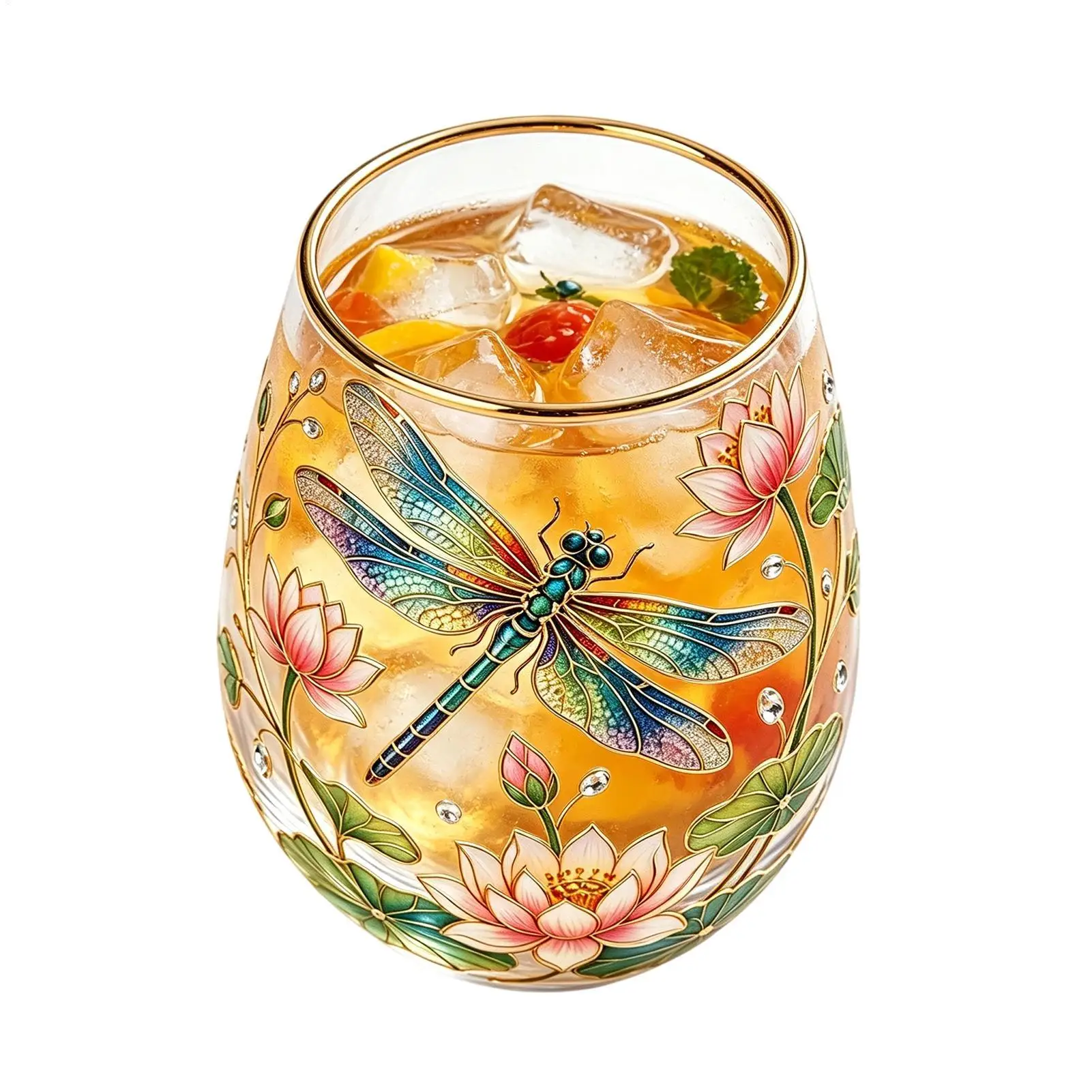 Glass Teacup Aesthetic Decorative Portable Glass Teacup Hummingbird Wine Cup For Women Men Family Beverage Indoor Kitchen Table