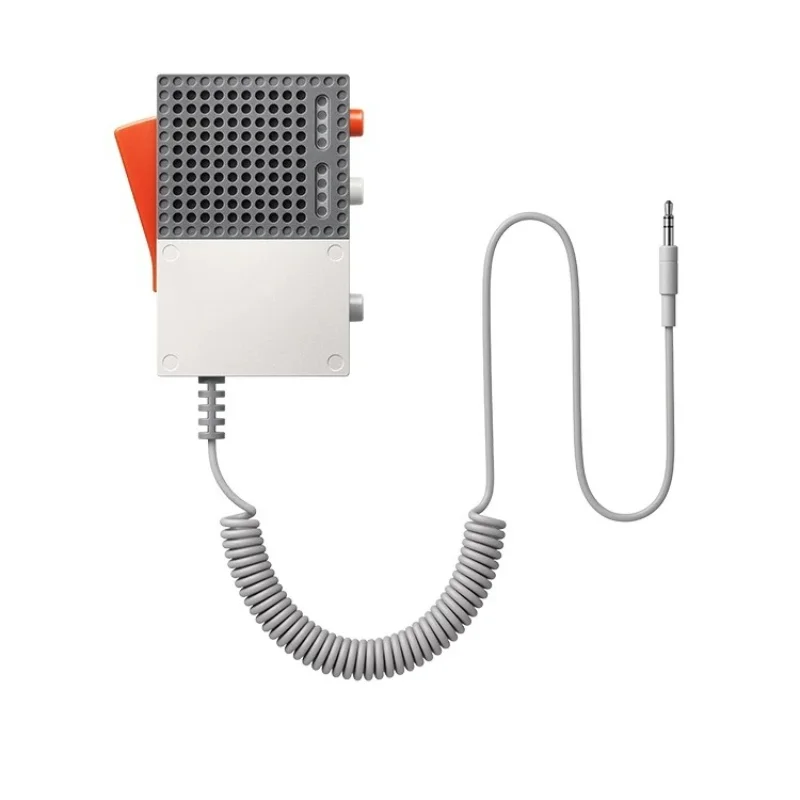 Retro Contrast Cube Portable Recording Mic with Sound Effects Knob Adjustable 3.5mm Wired In-Line Self-Media Interview Radio