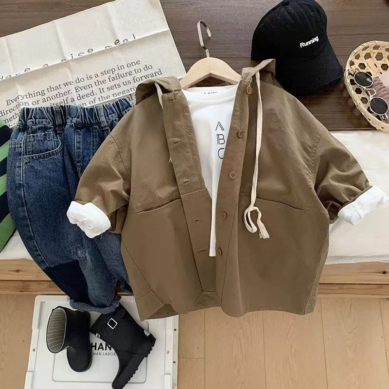 Spring Autumn Children oversized trench Jackets Boys Girls long style loose Outwears Coats 2024 New