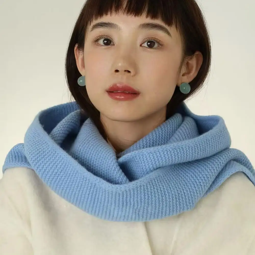 100% الصوف الكبير صوفي وشاح بيني القبعات الدافئة المعتاد هود بالاكلافا الشتاء قبعة يندبروف موضة النساء غطاء حماية الأذن