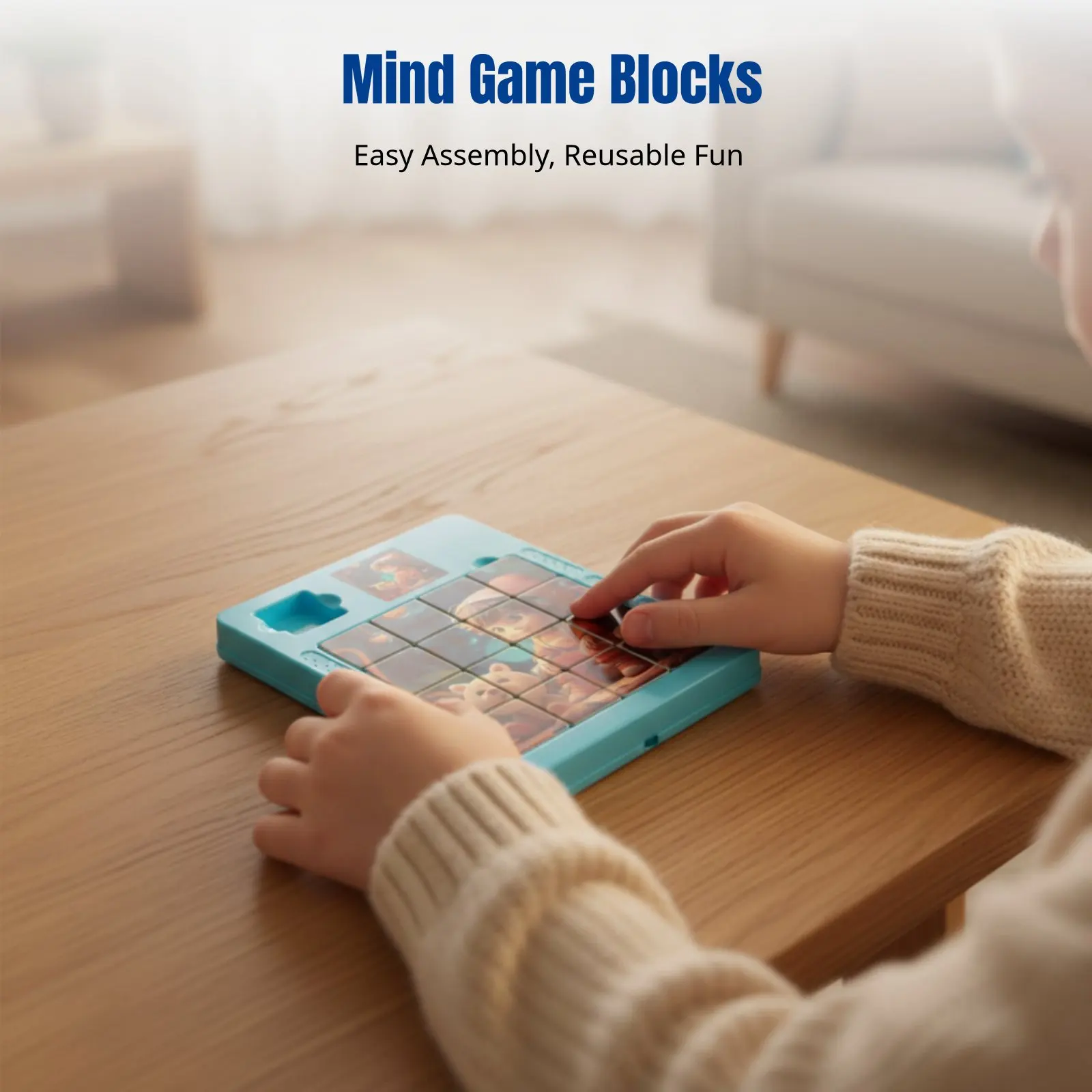 

Mind Game, 16-Square Huarong Path Board, Educational Toy, Logic & Coordination Training