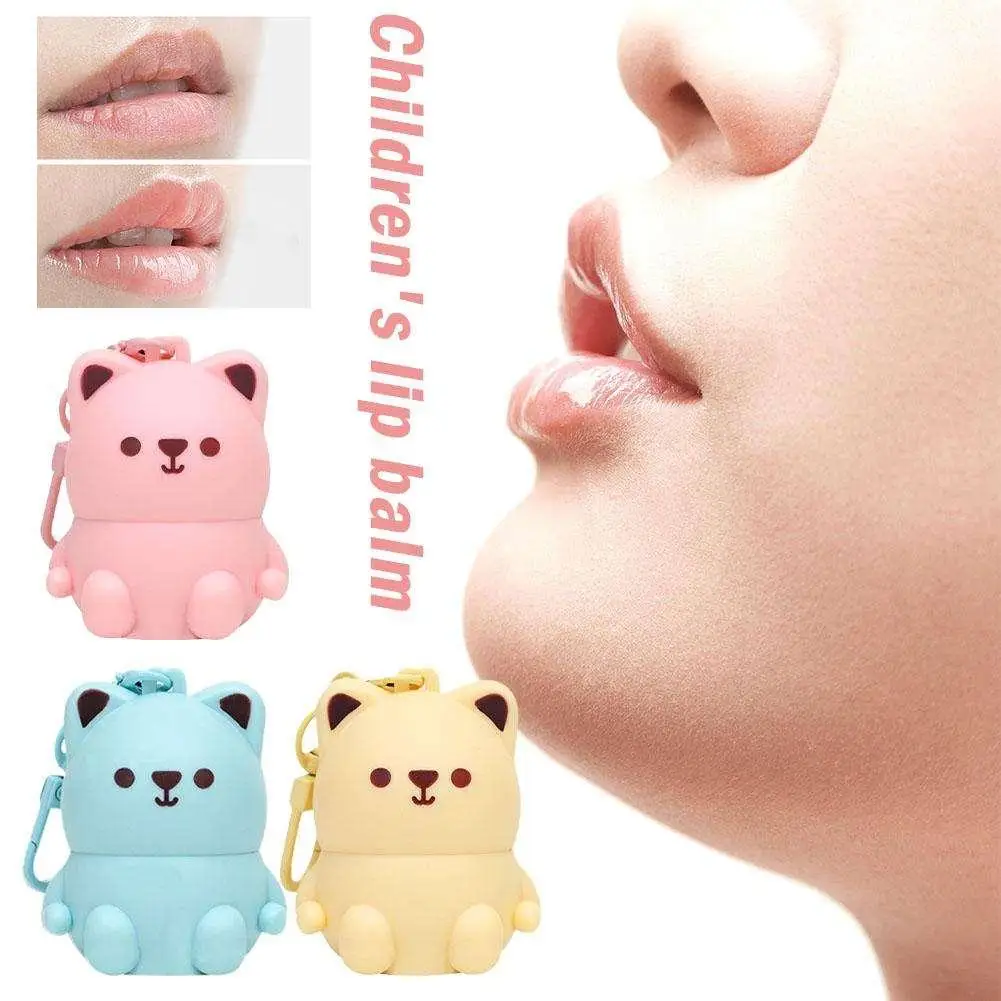 

1PC Fruit Bear Lip Balm Moisturizes Improves Lip Lines Primers Protects Against Dryness and Cutes Lip Balm