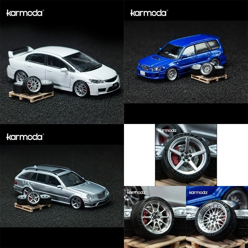1/64 Karmoda Modified Wheels 9.7mm Resin Wheels Static Attitude Fine Part Car Model Modification Accessories