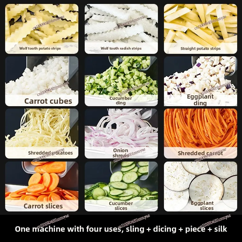

Machine Commercial Potato Slicing Machine Electric Multi-functional Vegetable Cutter Small Dicing and Slicing Shredding Artifact