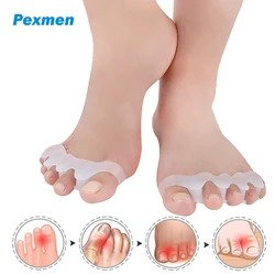 Pexmen 2/4/8Pcs Gel Toe Separators Restore Toes to Original Shape Toes Corrector Spacers for Bunions Overlapping and Blisters