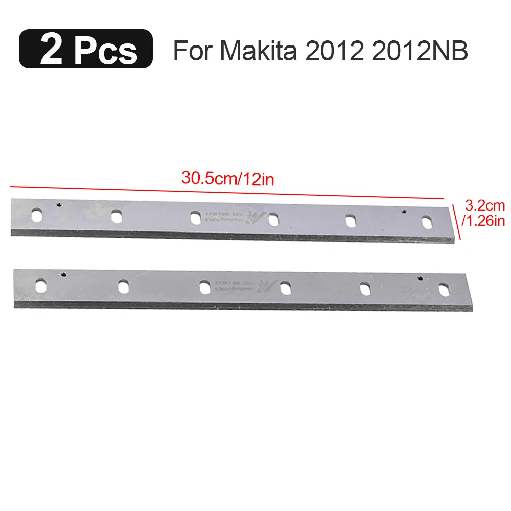 2個12 "かんなナイフの刃305 × 32 × 3ミリメートル高速度鋼ブレードかんなthicknesserかんなマキタ2012 2012NB木工部品