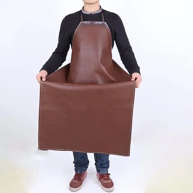 Polyurethane Leather Welding Apron Equipments Welder Welding Thermal Insulation Protection Wear Aprons 100x65cm Random Color