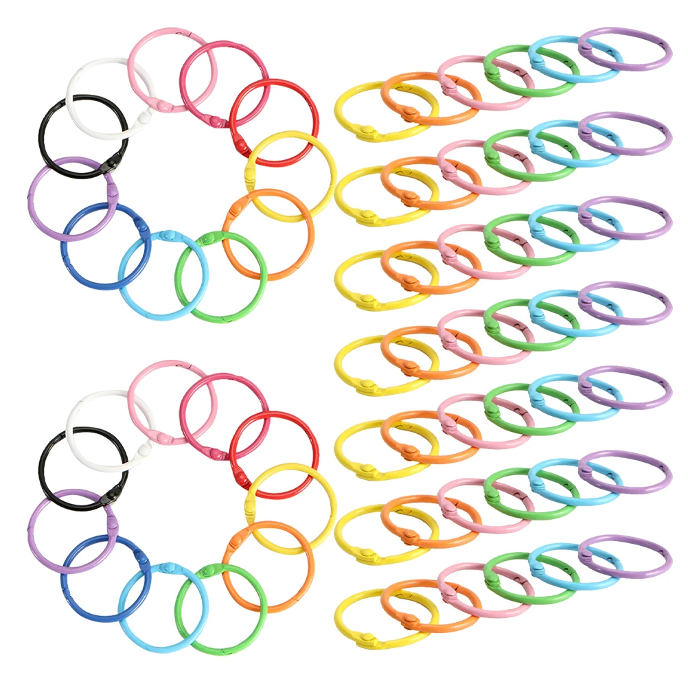 140pcs Metal Binder Multi-Function Key Rings Round Loose Leaf Hoop Buckles For Index Cards Office Diy Crafting