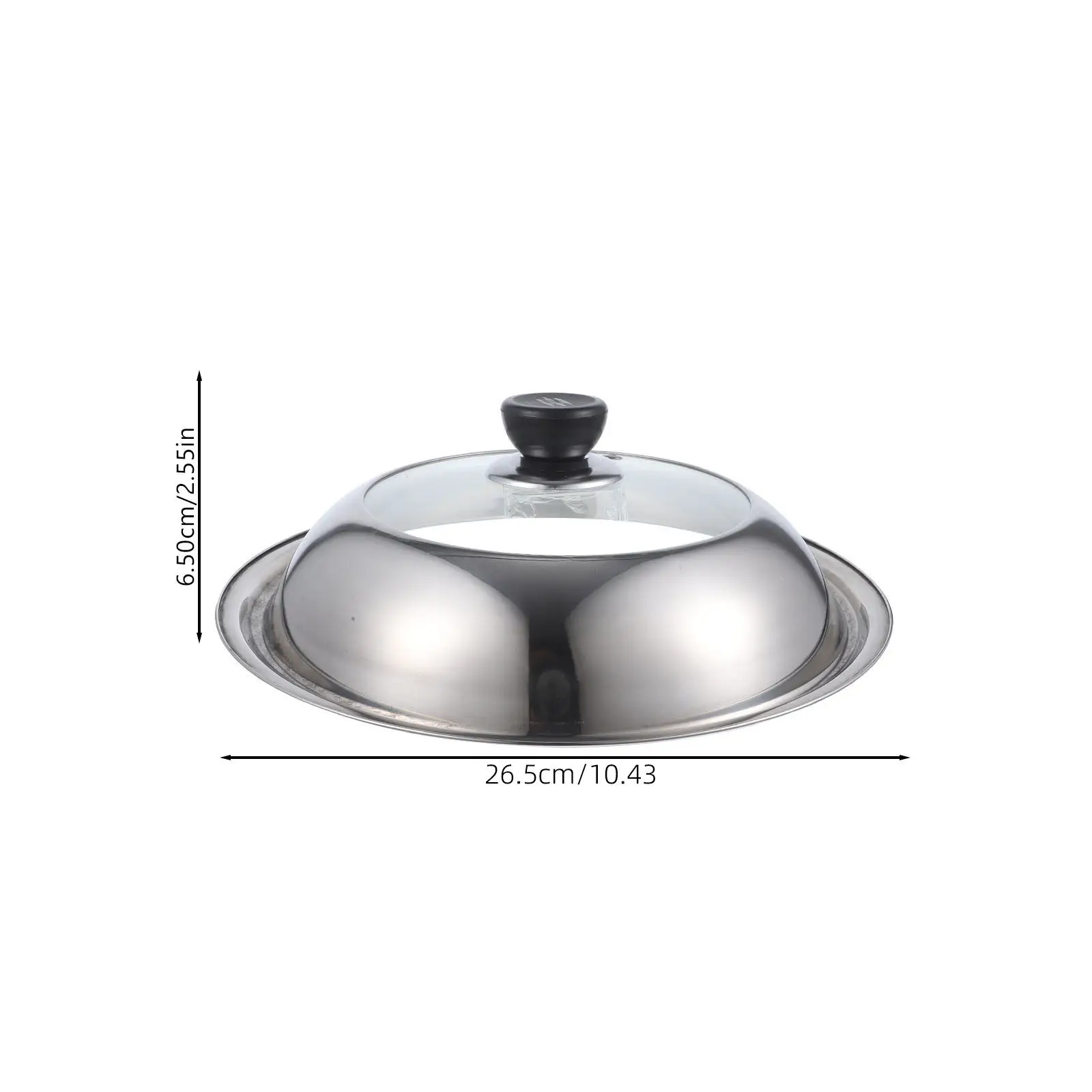 Stainless Steel Visible Pot Lid with Heat-Resistant Handle Universal Fit for Cookware Wok Pan Cooking Tool Kitchen Gadget
