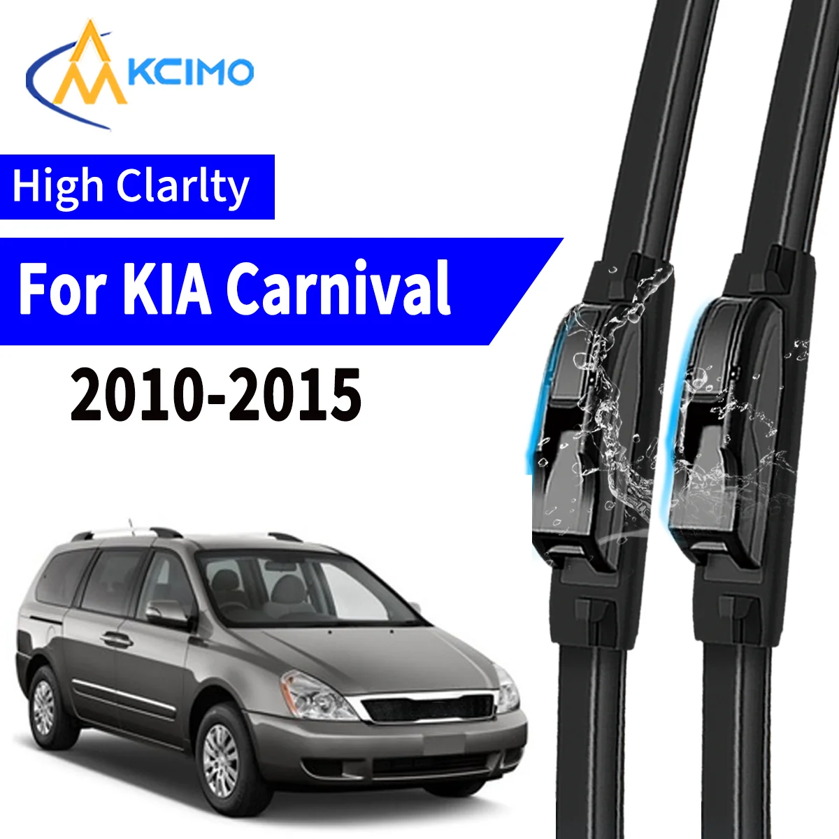 

Premium 2Pcs Windshield Wiper Blades for KIA Carnival / grand carniva Easy Snap On Installation Streak Free Cleaning All Weather