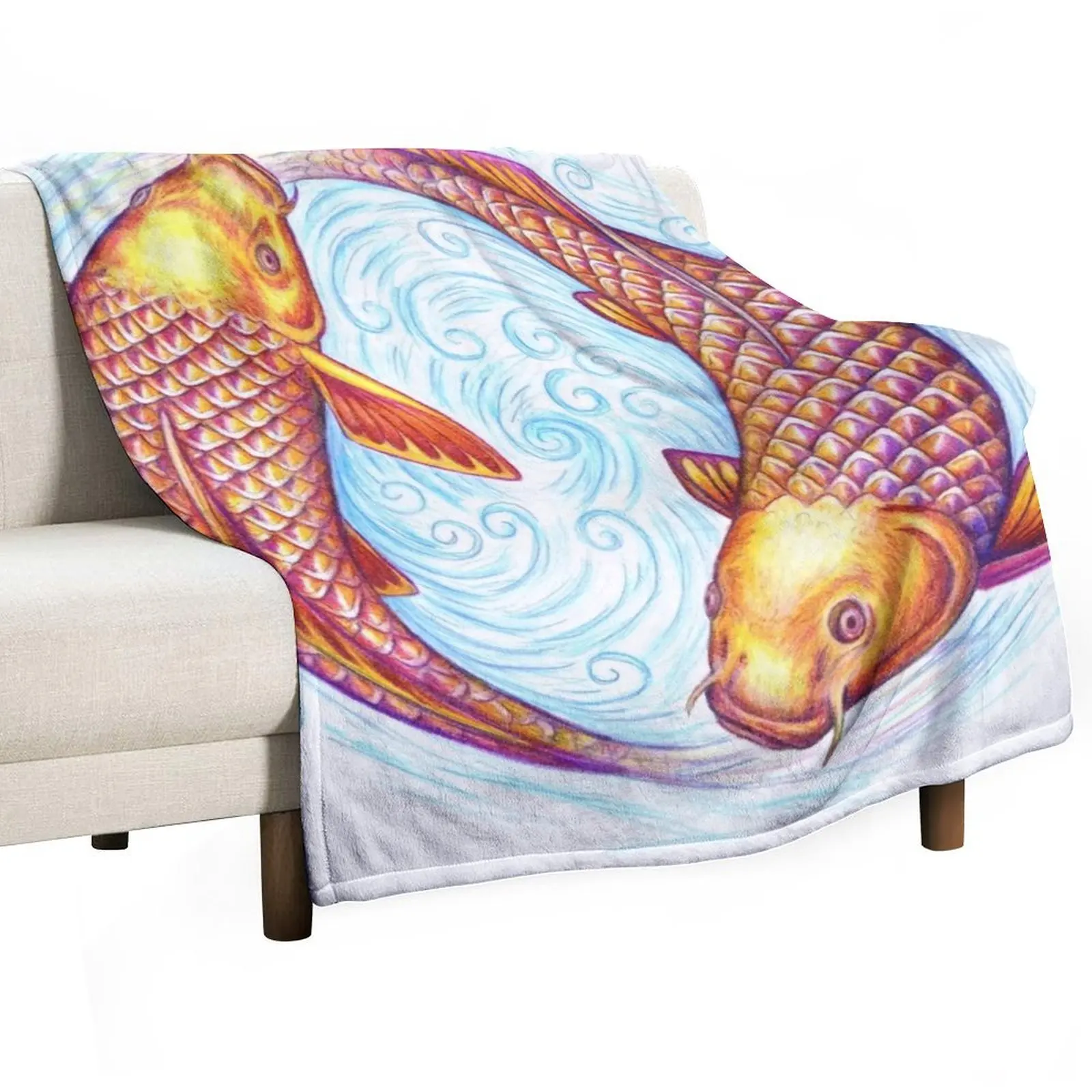 Pisces Fish Yin Yang Mandala Throw Blanket Stuffeds Polar Giant Sofa Warm Blankets