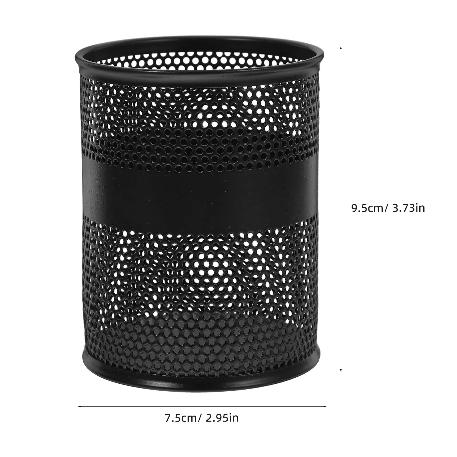 Smooth Surface Metal Pen Holder for Desk Sturdy Wear Resistant Grid Design Desktop Pencil Cup Organizer Office School Study Room