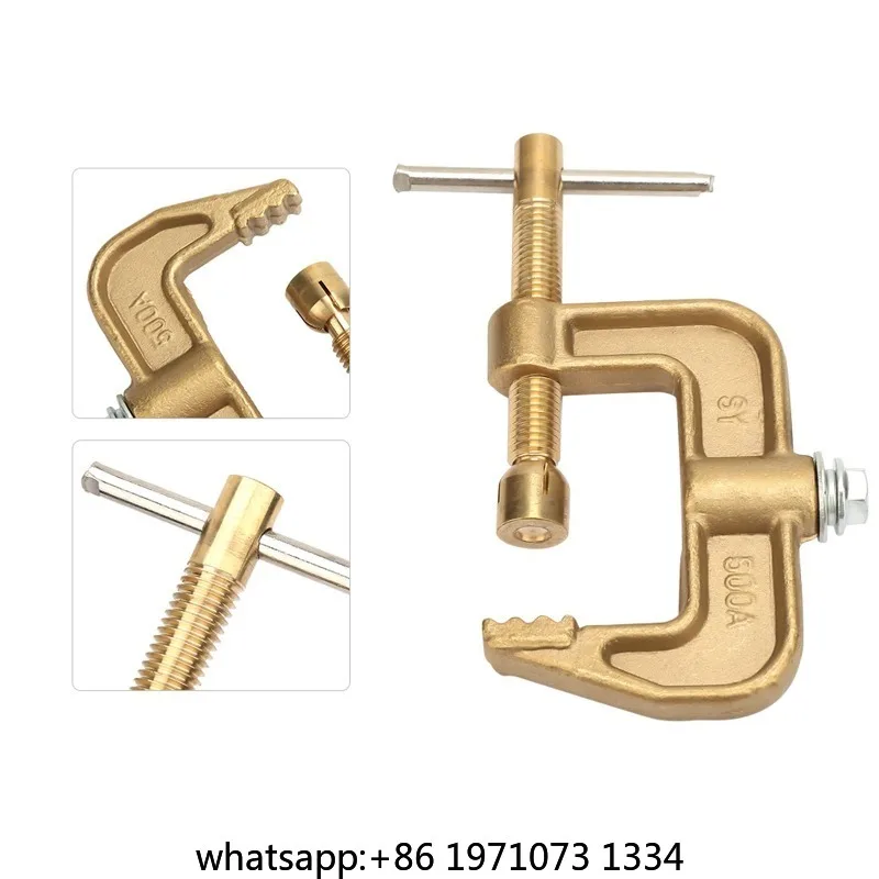 High Power Ground Earth Clamp 500A Brass Material Classical G Shape Ground Welding Earth Clamp for Welding Machine