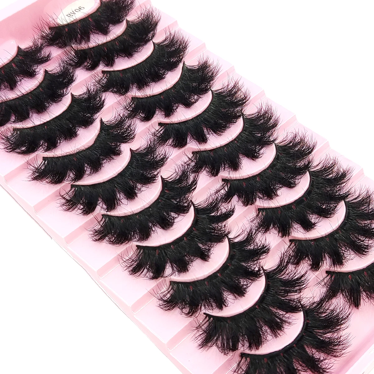 HBZGTLAD 10 paar natuurlijke kunstmatige nertsenwimpers zachte valse wimpers gekruiste en dikke wimpers verlengde make-up valse wimpers