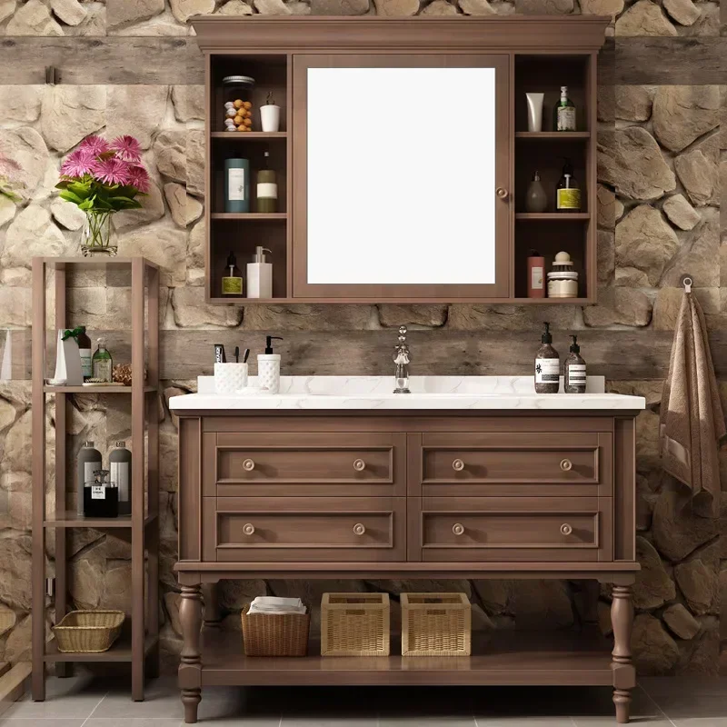 Compact Modern Solid Display Bathroom Cabinets With Ceramic Washbasin Nordic Bathroom Vanity Cabinet Display Unique Furniture