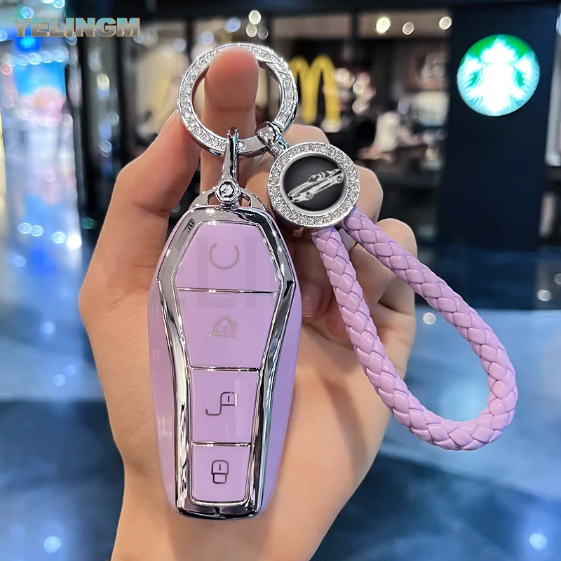 Auto-Schlüsselhülle für BYD Han EV Tang DM Qin PLUS Song Pro MAX Yuan Dolphin E2 TPU Autoschlüssel-Schutzhülle Halter Zubehör