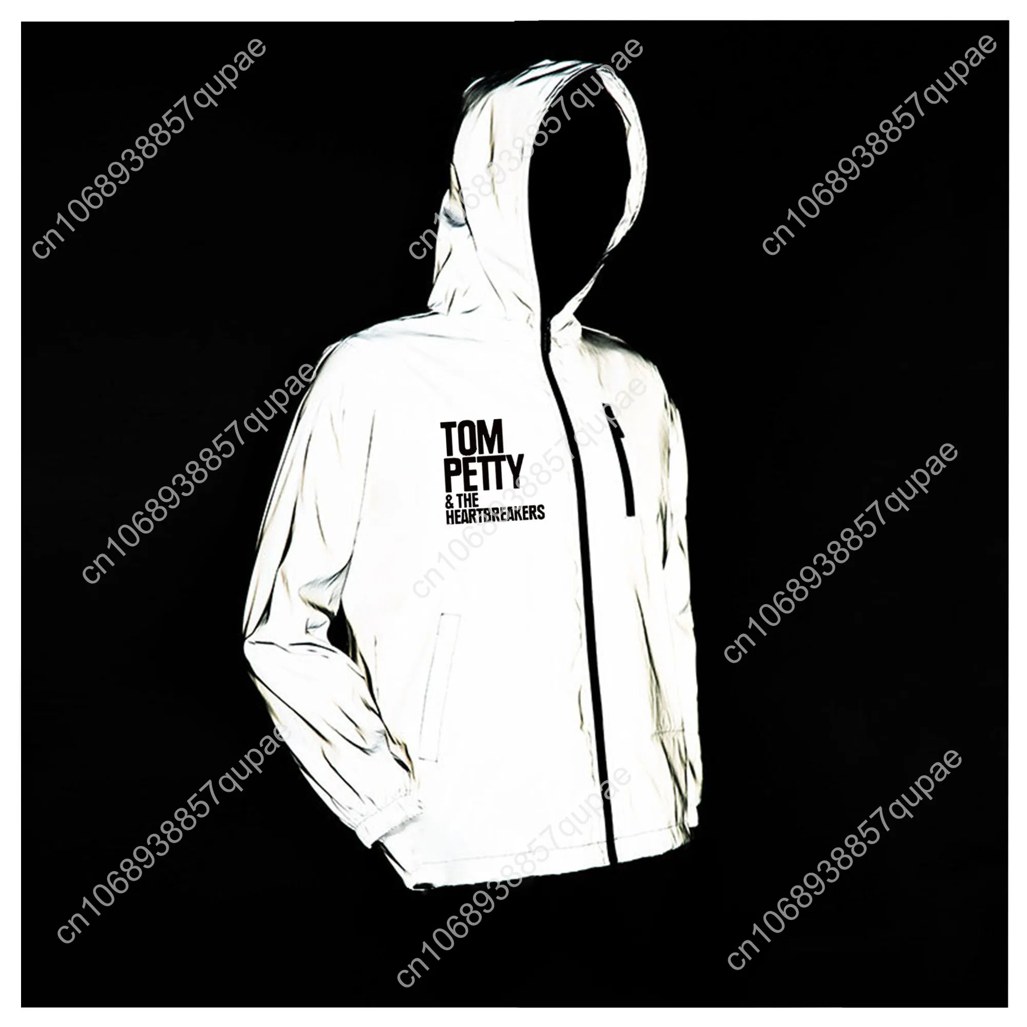 Tom Petty-heartbreakers Roll Stone Reflective Jacket Mens Womens Coat Hooded Windbreaker Runing Pocket Jackets Customized Hoodie