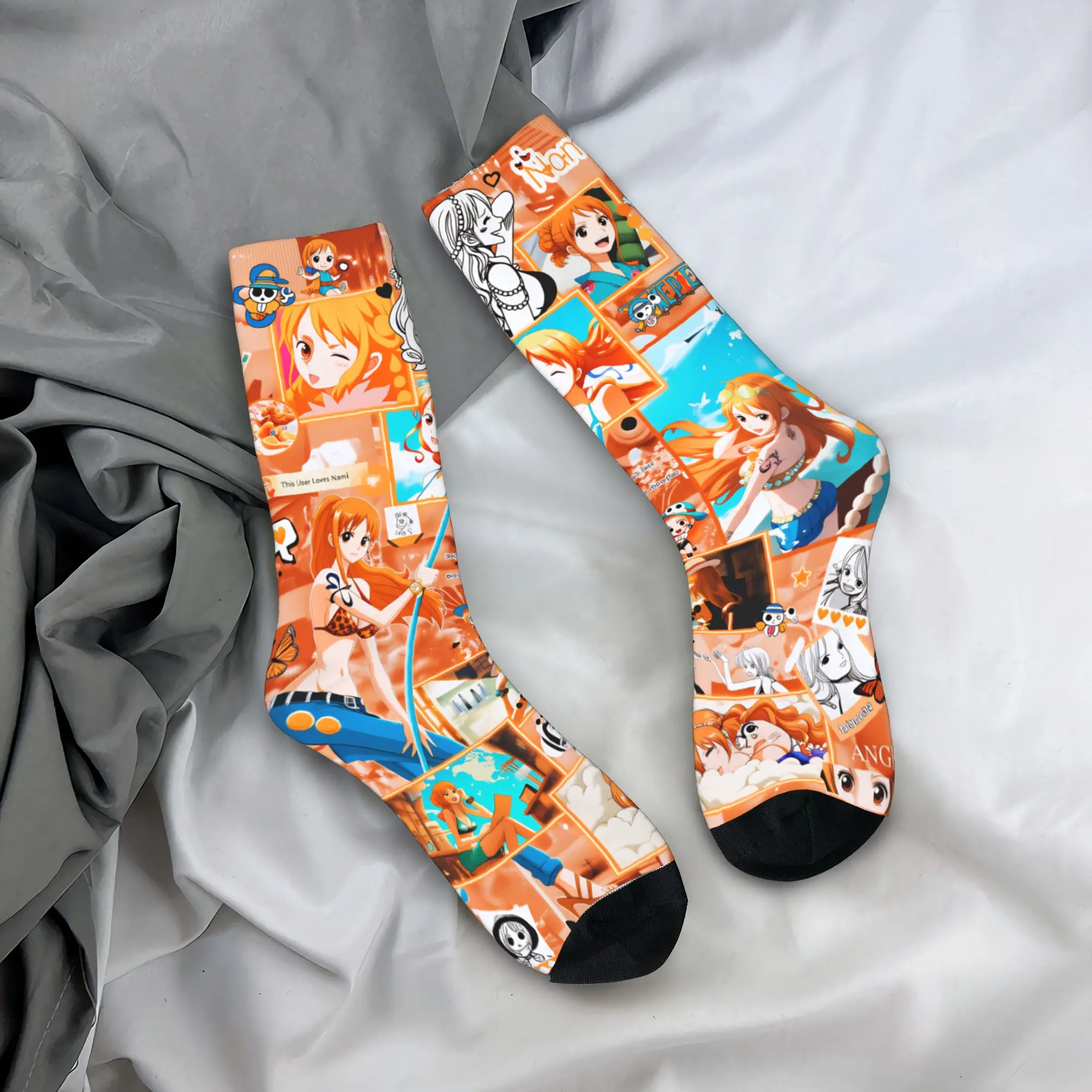 

Custom One P-Pieces Namis Men's Crew Socks Unisex Cute 3D Print Cartoon Movie Adventure Comic Dress Socks
