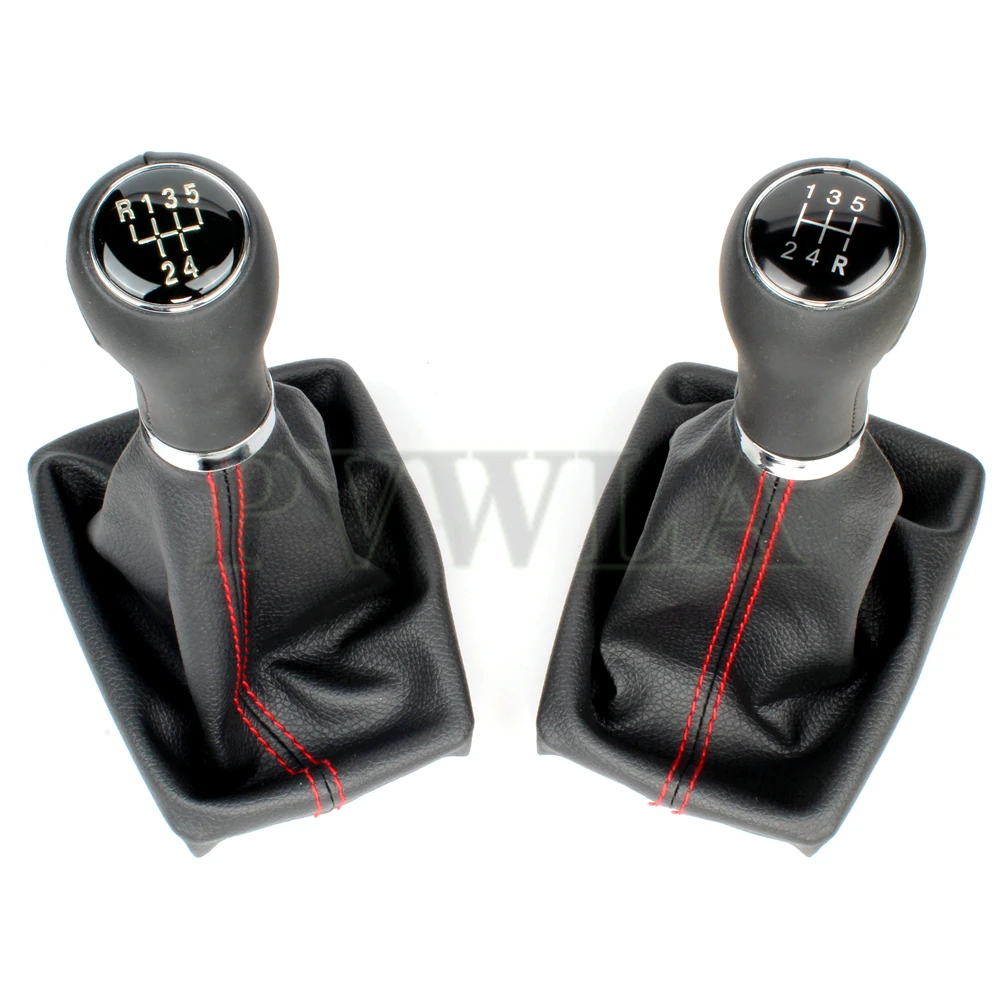 For Audi A4 B6 B7 2000 2001 2002 2003 2004 2005 2006 2007 2008 Car 5 /6 Speed Manual Stick Gear Shift Knob With PU Leather Boot