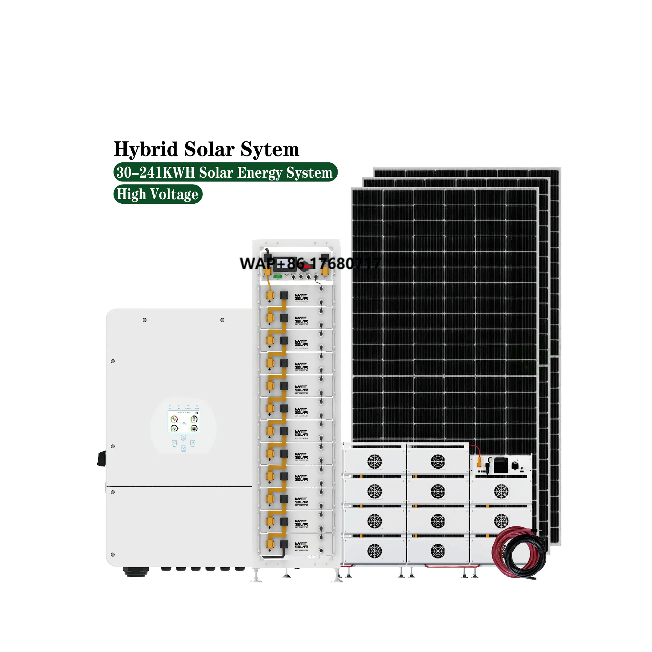 نظام إمداد الطاقة الشمسية 30kw 50kw 80kw 100kw نظام تخزين الطاقة المنزلي خارج الشبكة مع أنواع البطارية المتعددة المتاحة #1