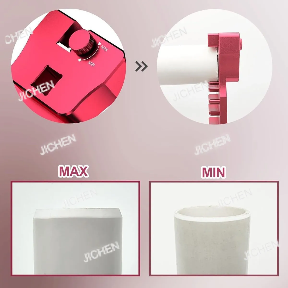 パイプトリマーによるバリ取り、プラスチックパイプの面取り