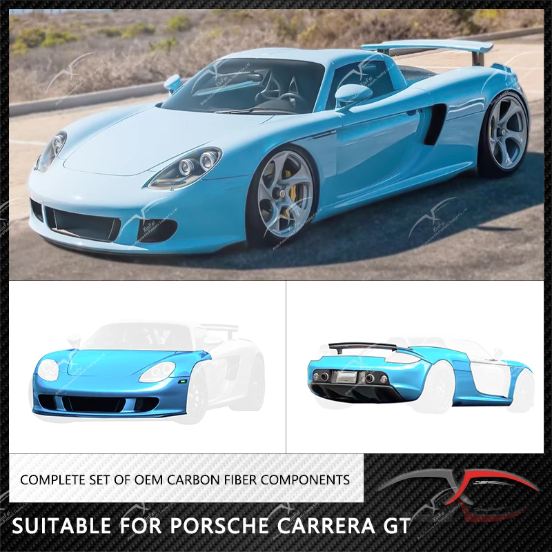 Suitable for Porsche Carrera GT complete set of OEM only front bumper, side skirts, and rear bumper carbon fiber parts