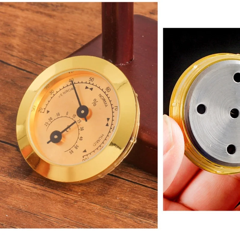50MM Pointer Thermometer Hygrometer Dual‑use Embedded Household Humidity Meter for Cigar Box Tobacco Tin Violin Case Cigar Cabin