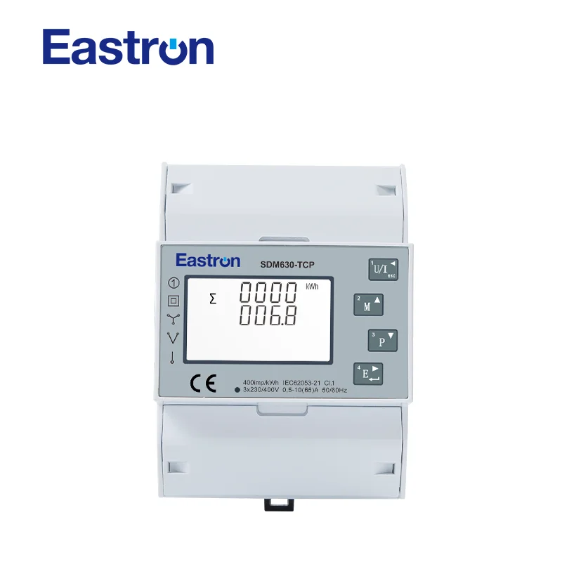 EASTRO SDM630-TCP CE Approved Din Rail EV Charger Electricity Meter Ethernet Communication