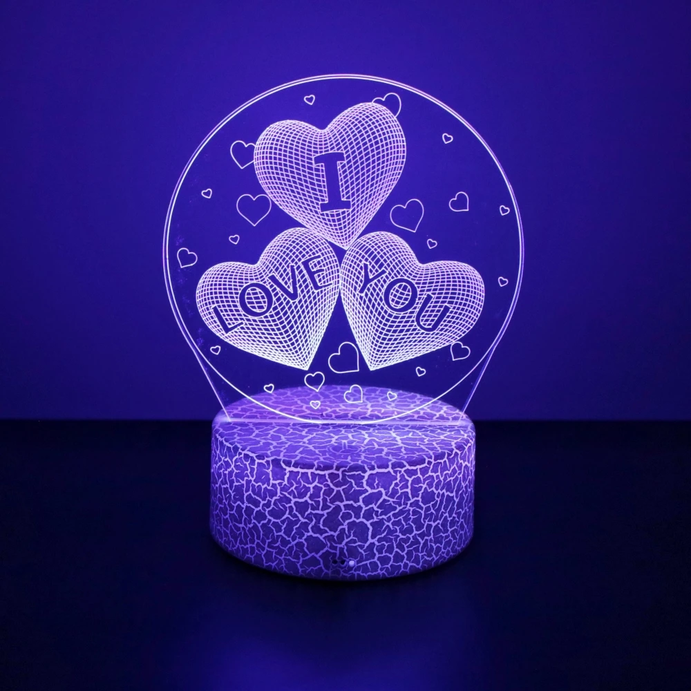 3D Lamp LED Night Light illusion I Love You Gadget Heart Bedroom Desk Lamps Home Decor Romantic Night Love Valentine's Day Gifts