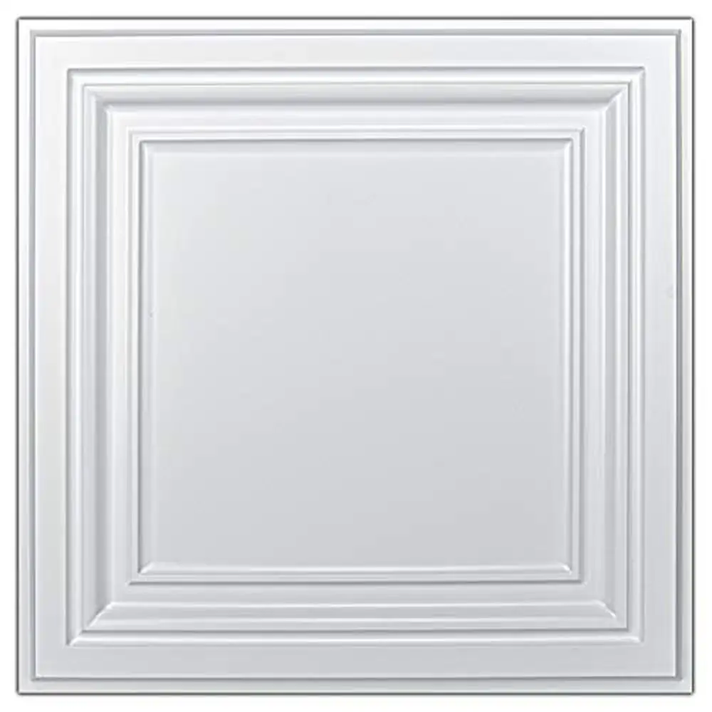 2'x2' PVC Ceiling Tiles White 48-Pack Easy Install Lightweight Durable 3D Design Wall & Ceiling Decoration Robust 48 Tiles