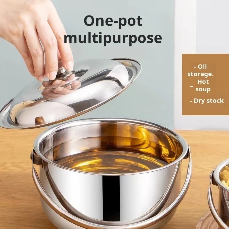 

Portable cooking pot kitchen portable pot stainless steel multifunctional cooking pot set gift box