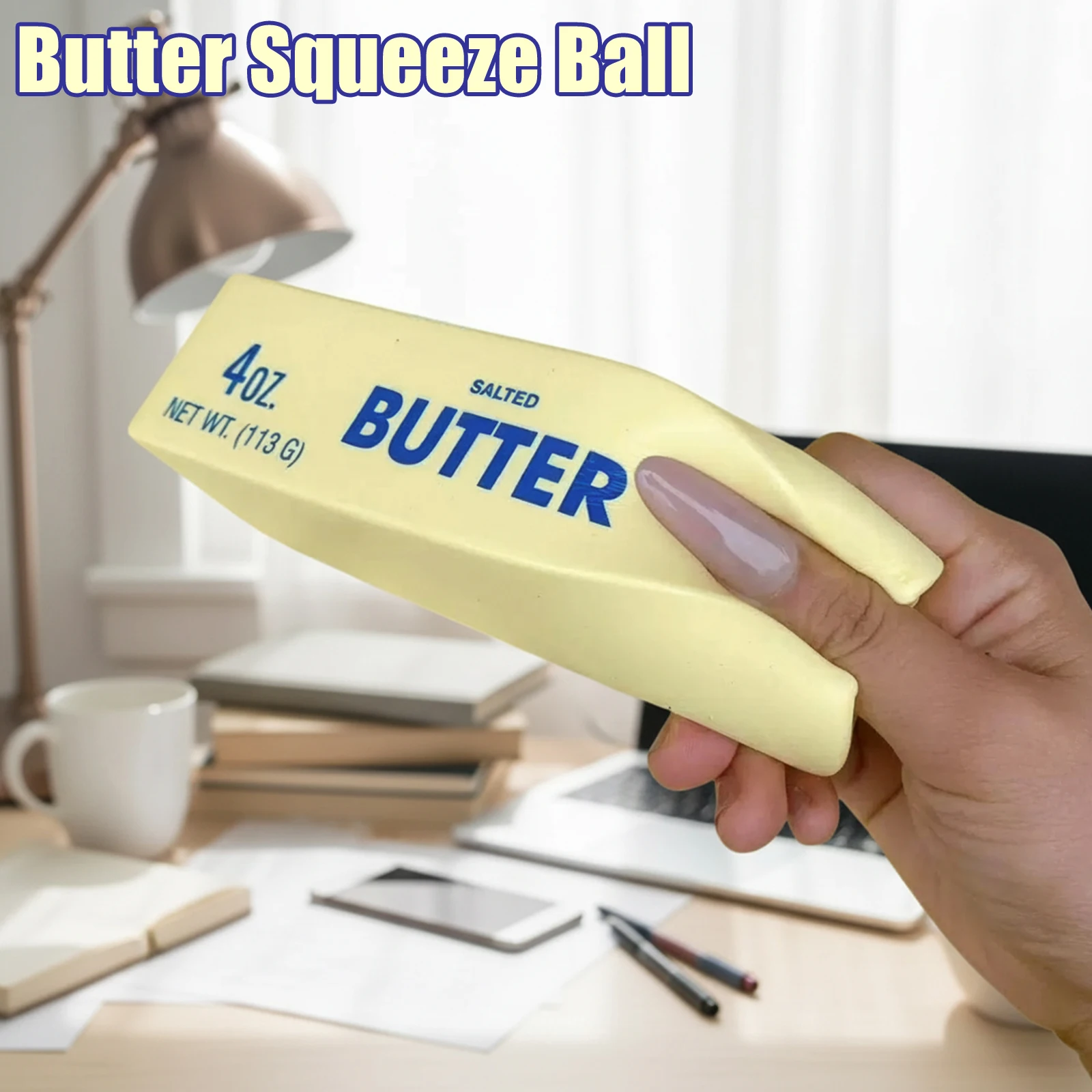 

﻿ Милая игрушка-сквиш в форме стика сливочного масла, медленно восстанавливающая форму, реалистичный мягкий мячик-стик для сжимания, подарок для детей и взрослых