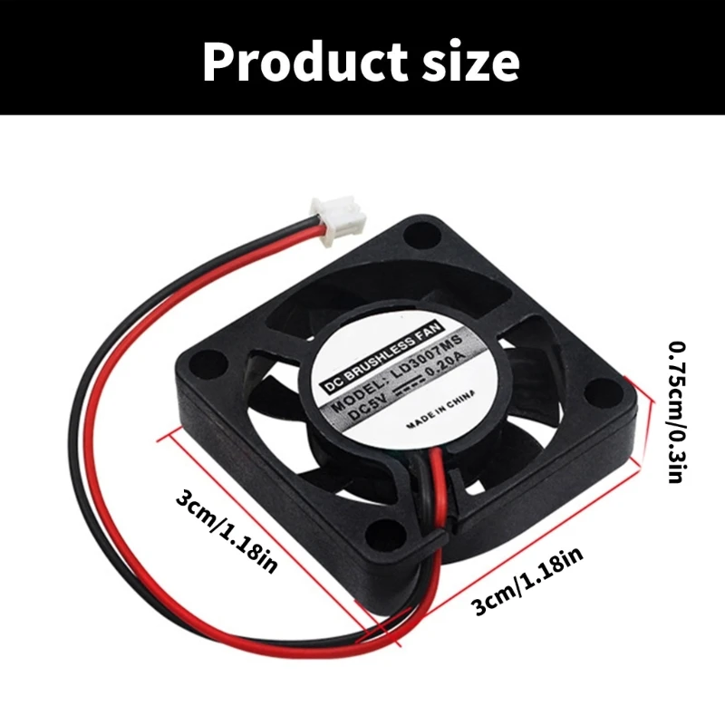 Quạt làm mát tản nhiệt hiệu quả DC5V cho máy tính bảng đơn Kết nối 2Pin 1,25mm LD3007MS