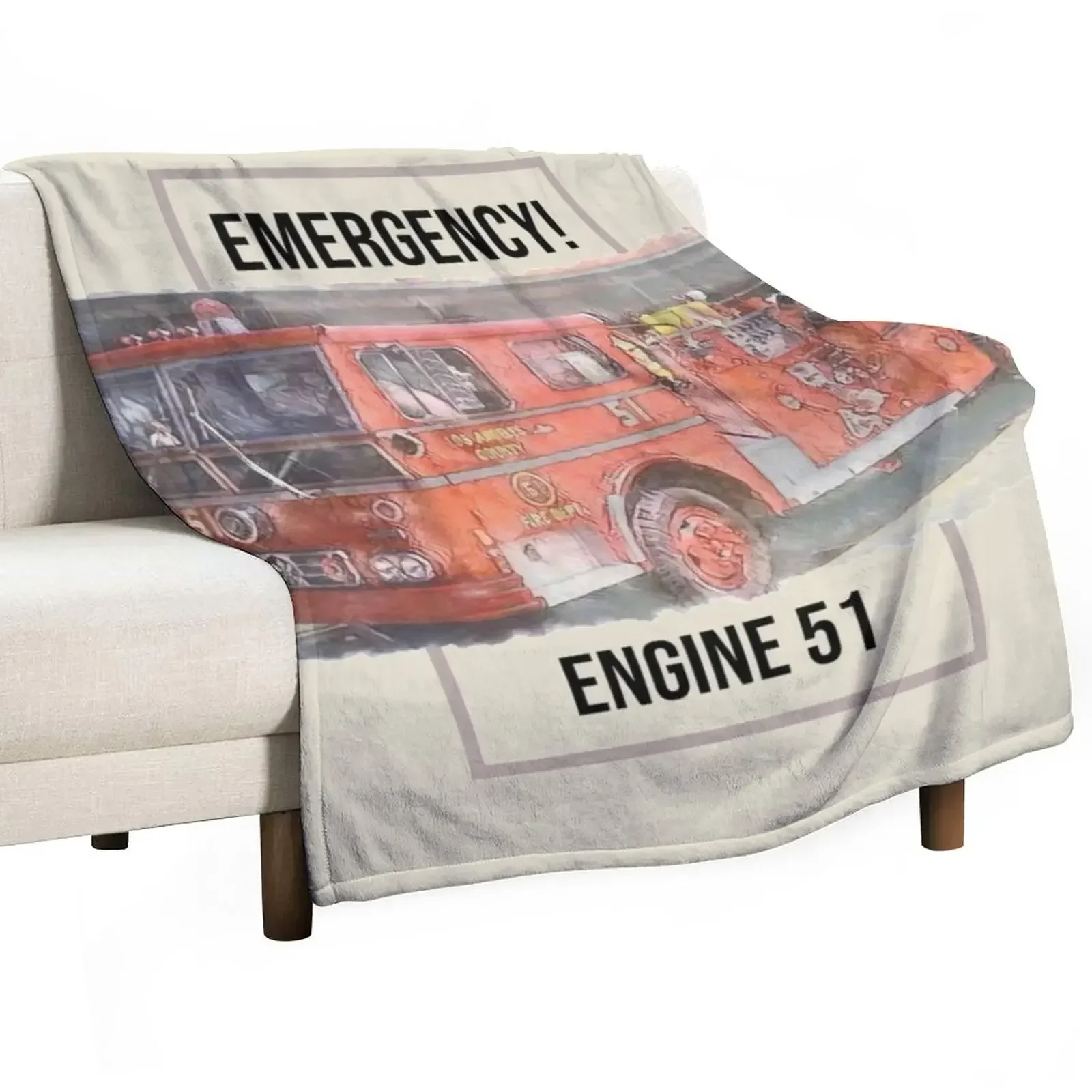 ENGINE 51 Emergency! Throw Blanket Vintage Baby Luxury Brand Furry Blankets