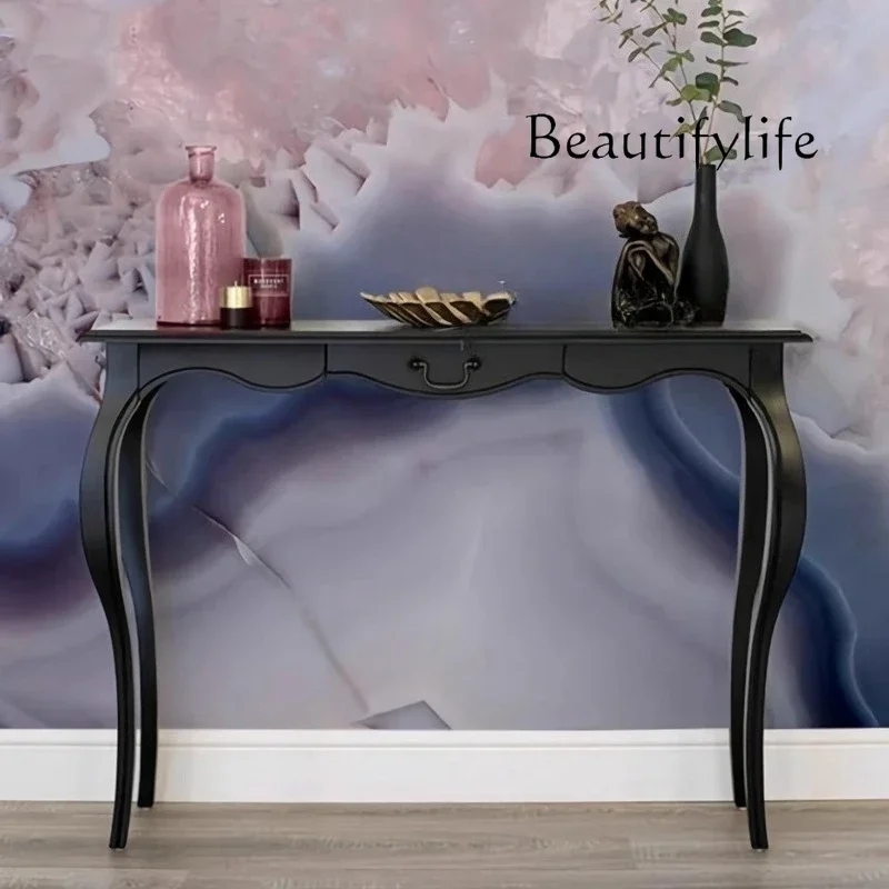 W Neoclassical American Entrance Table Entry Solid Wood European-style Foyer Partition End View Table Display Stand Fashionable