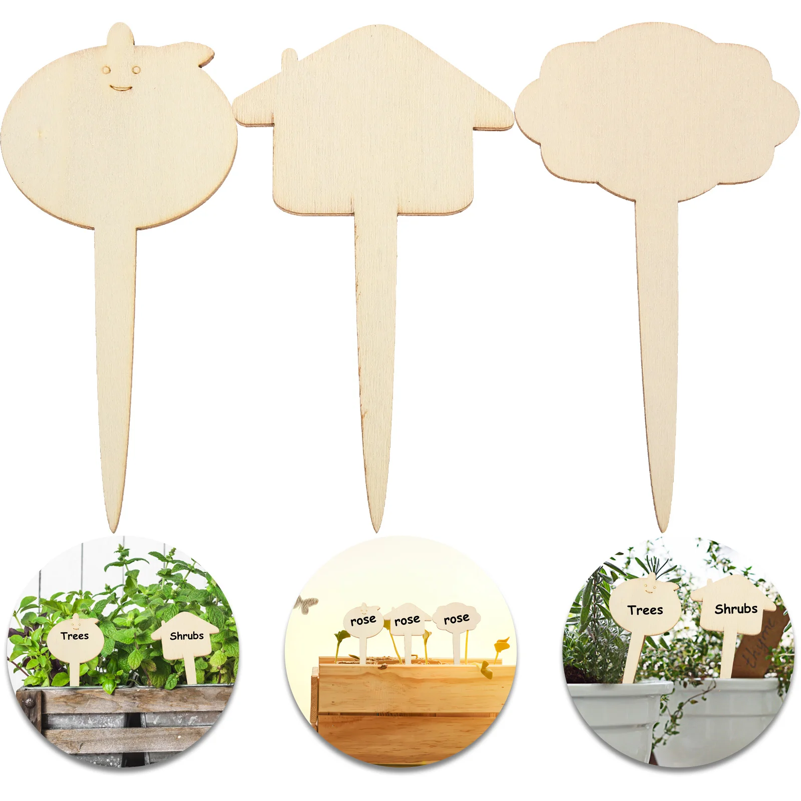 

30pcs Wooden Labels Garden Markers For Flower Plant Markers Beds Pots Planting Stakes Reusable Gardening Supplies