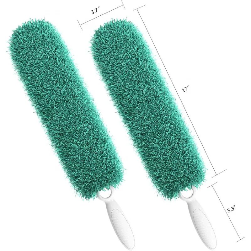 

Microfiber Duster with Handle and Washable Duster Head, Dusters for Cleaning,Green, Reusable Cleaning Tool,2PCS