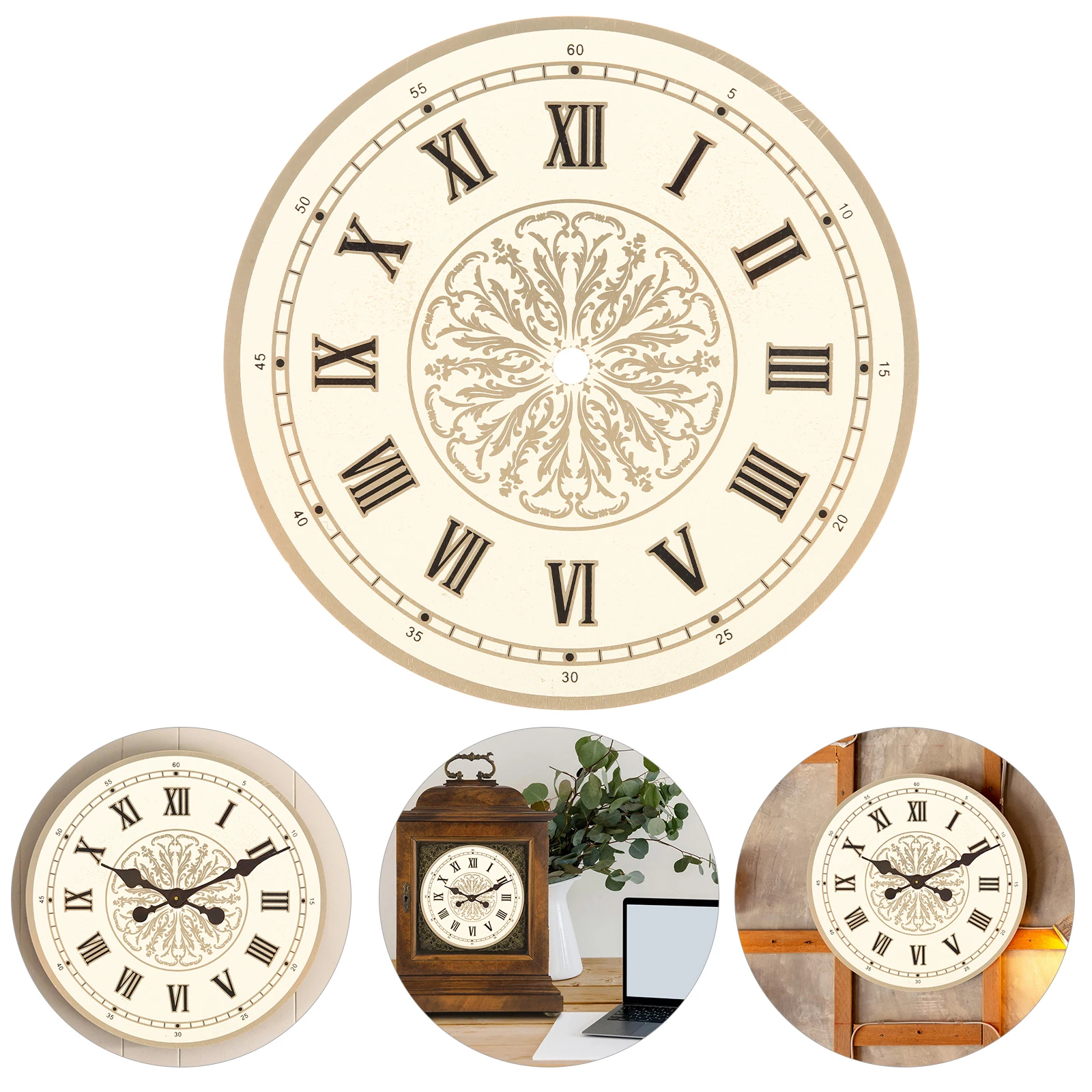 

Aluminum Dial for DIY Clocks Durable Round Dial Replacement Parts Elegant Design Practical Accessories Clock Board