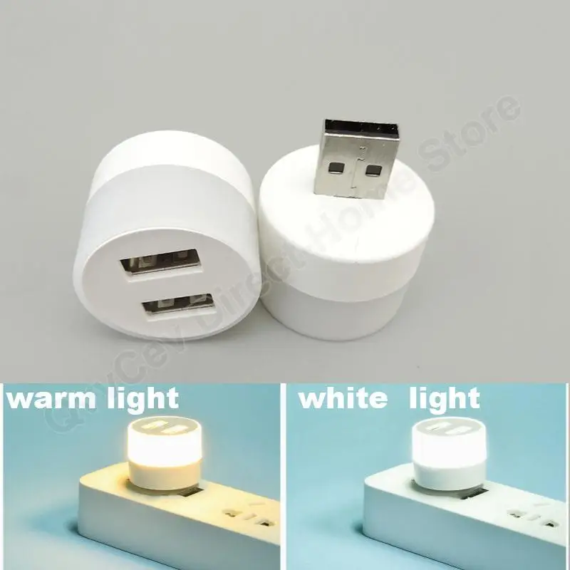 

USB Plug Lamp Mobile Power Charging Small Book Lamps LED Eye Protection Reading Light Small Light Night Light with USB splitter