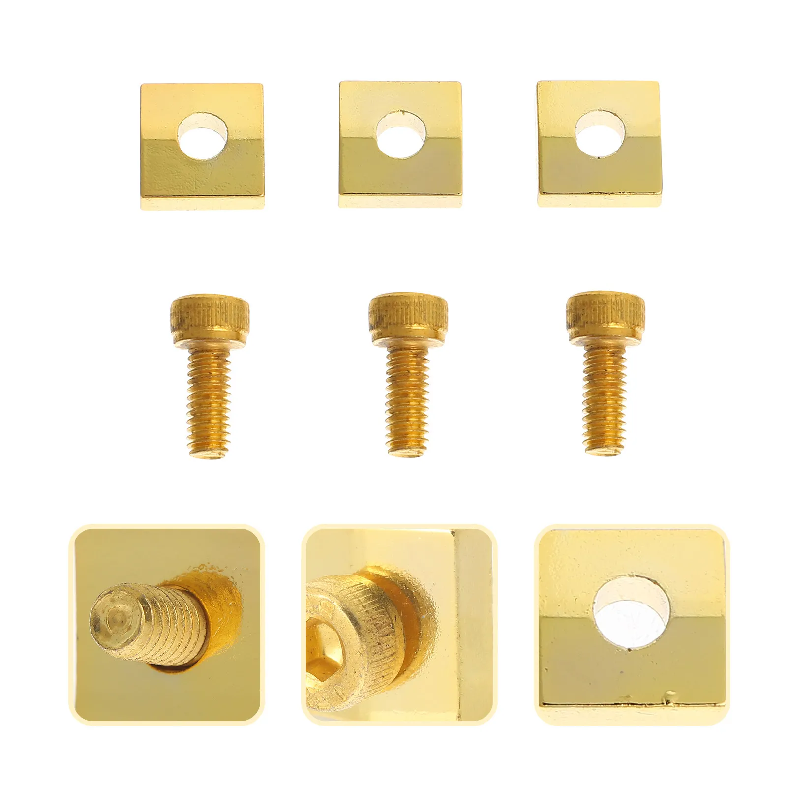 Electric Guitar String Locking Blocks Set Premium Mounting Plates for String Through Body Building Repair
