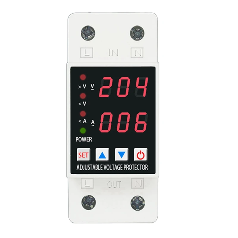 

Din Rail Dual Display Relay Device Protector Relay And Under Voltage Protective Devices Protector Relay 40A