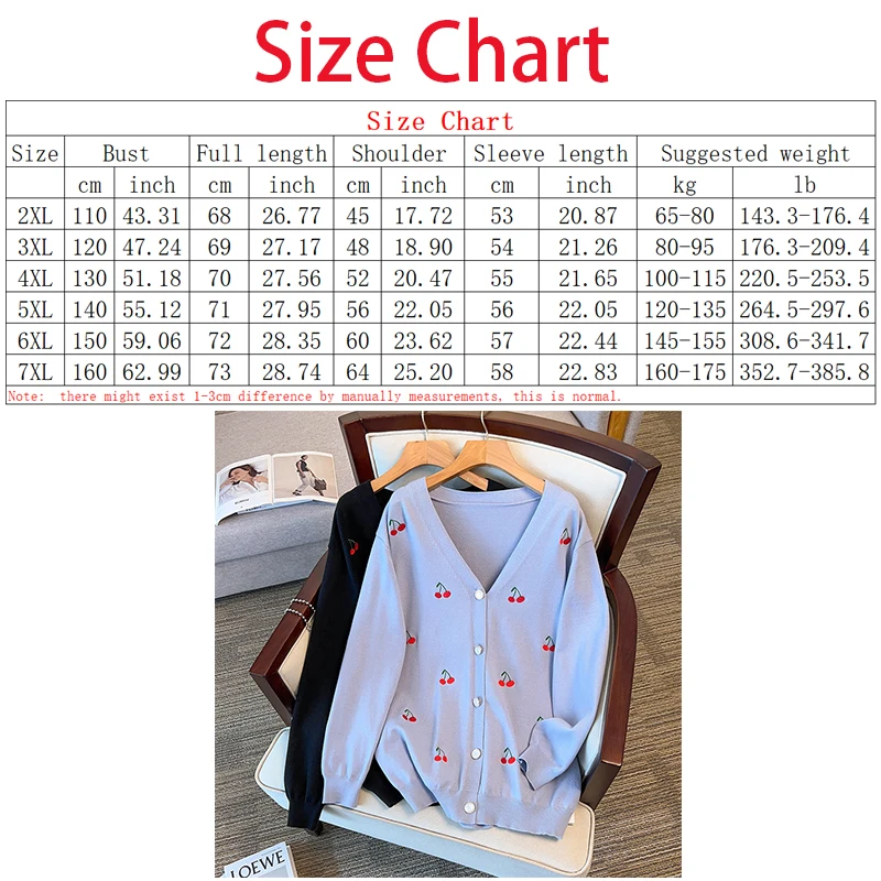 Fresh Sweet 100/150/175kg Big Size Women Clothing Chest 150/160cm Loose Cardigan Sweater Oversize Women Knitted Coats 6XL 7XL