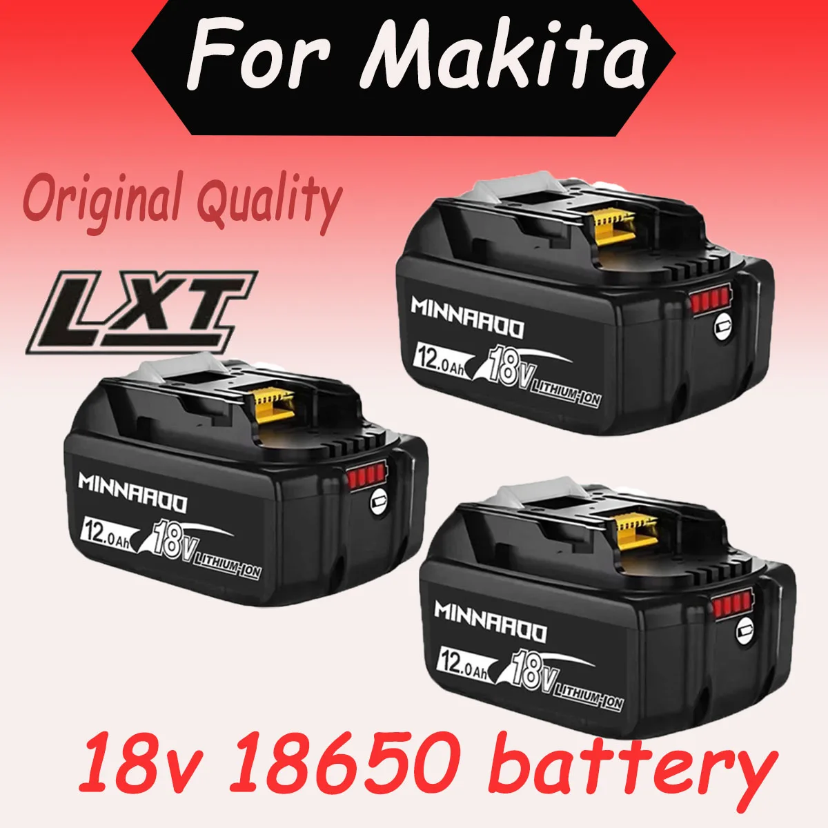 

100% Original 18V 12.0Ah Li-Ion Battery For Makita DDF487 DTW700 DGA404 DTD173 DHP487 Replacement 18v Power Tool Battery