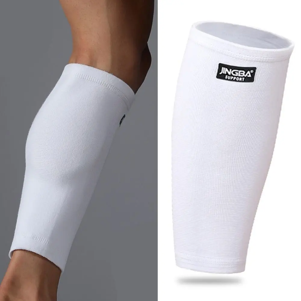 New White Calf Support Elastic Knitting Compression Sleeves Pain Relief Breathable Shin Splint & Calf Protector Men Women