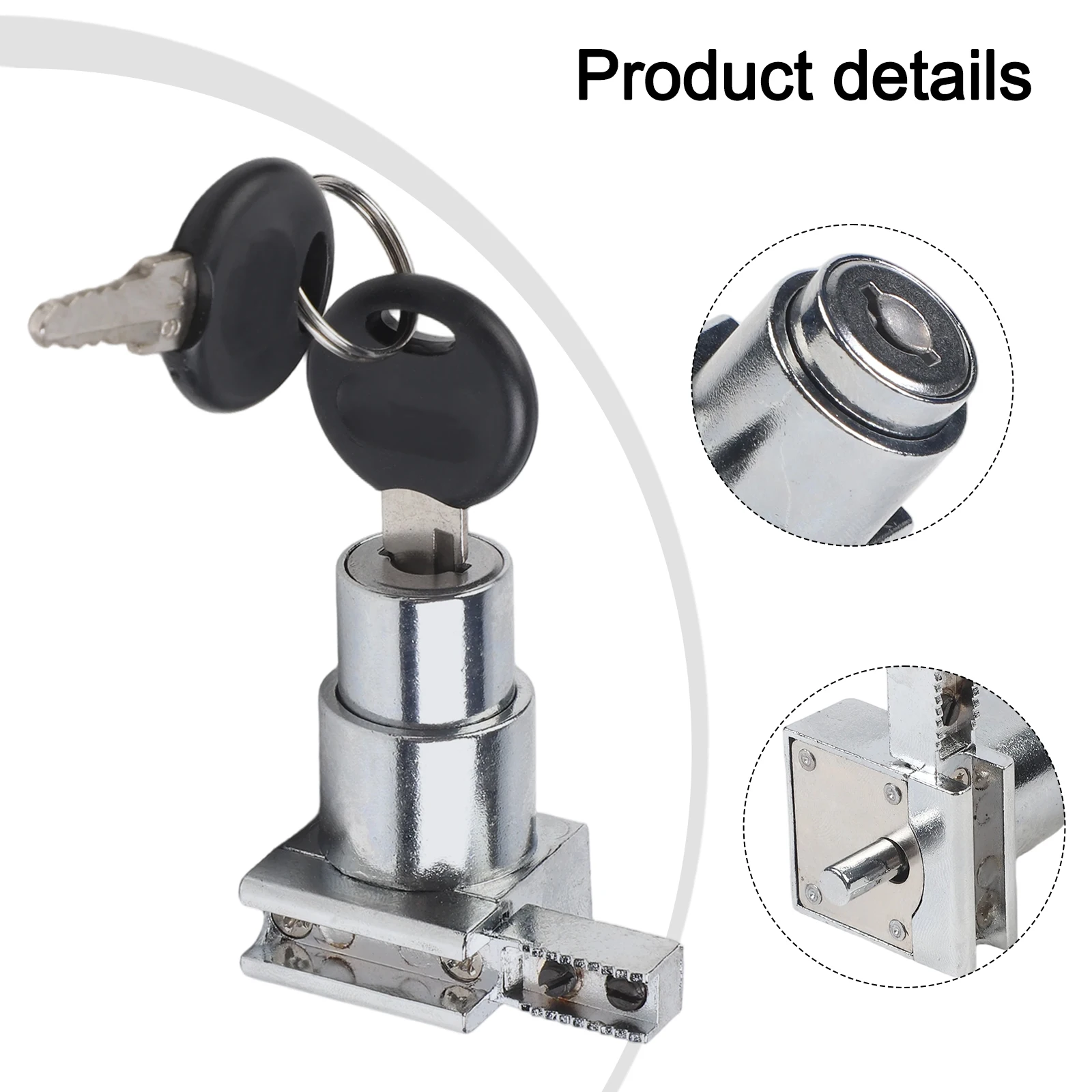 Sliding Door Lock with Keys for Glass Cabinet Display Showcase Zinc Alloy Anti Rust Construction Compatible with 5 8mm Glass